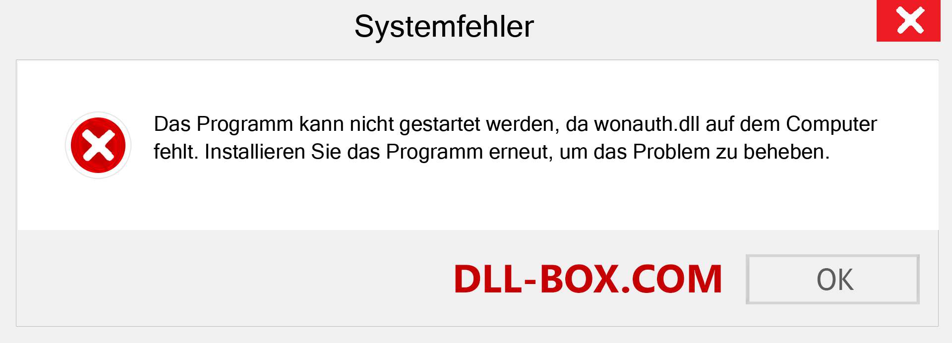 wonauth.dll-Datei fehlt?. Download für Windows 7, 8, 10 - Fix wonauth dll Missing Error unter Windows, Fotos, Bildern