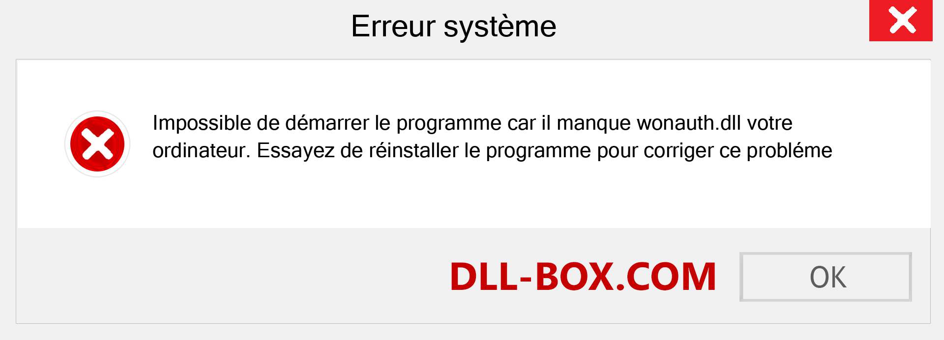 Le fichier wonauth.dll est manquant ?. Télécharger pour Windows 7, 8, 10 - Correction de l'erreur manquante wonauth dll sur Windows, photos, images